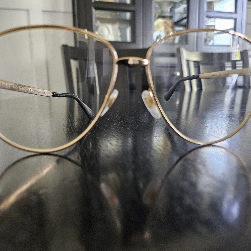 Gucci Gold Metal Oval Eyeglasses - Picture 7 of 7